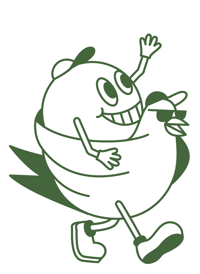 Mascotte Birdie amusée